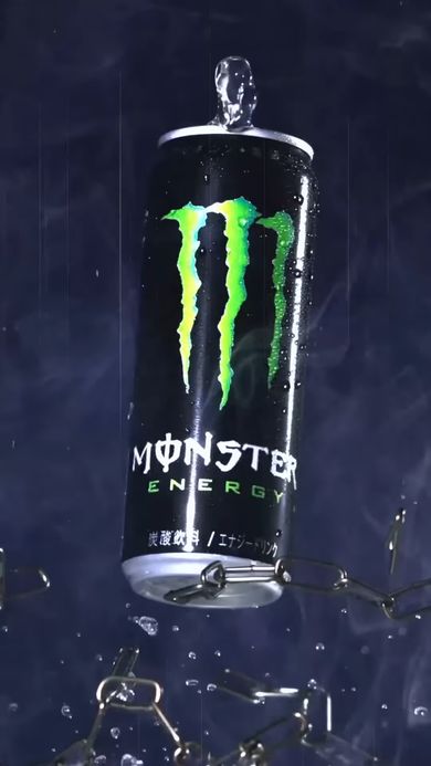CM風動画でモンスターエナジーが跳ね上がるシーン