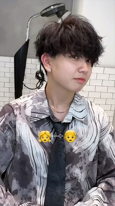 超ロングヘアをバッサリメンズカットにイメチェン