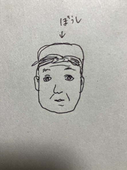 テーブルに転写されたおじさん