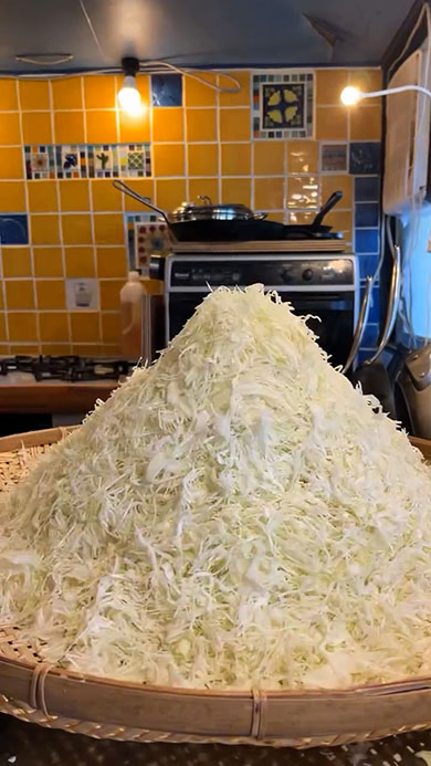 札幌大球を千切りにしたところ