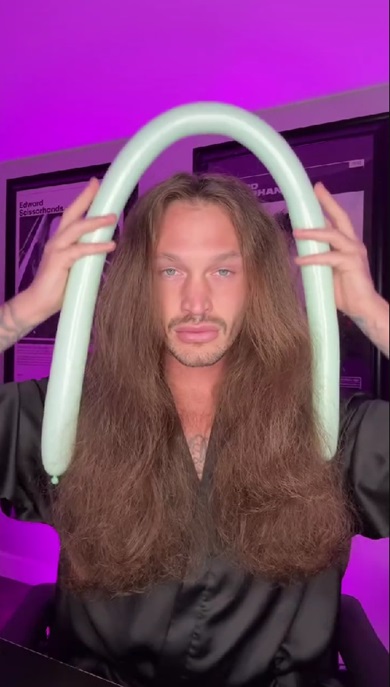 風船ヘアアレンジ