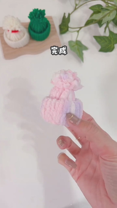 トイレットペーパーの芯に毛糸を巻き付けて作るミニニット帽の作り方解説