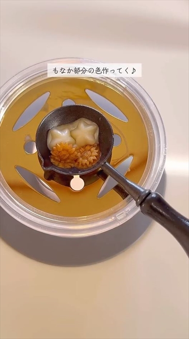 話題のスイーツ・飴もなかをシーリングスタンプで再現