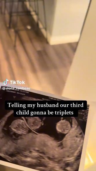 三つ子のエコー写真と