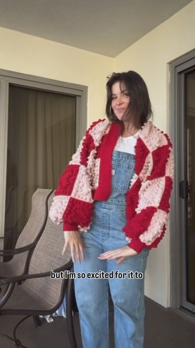 ハートの模様編み