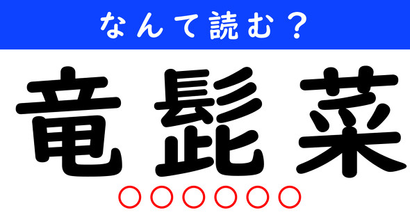 漢字クイズ　難読漢字　竜髭菜