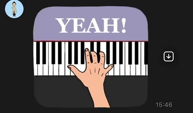 ピアノの鍵盤に指を乗せているLINEスタンプ