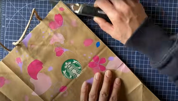 スタバの紙袋をリメイク