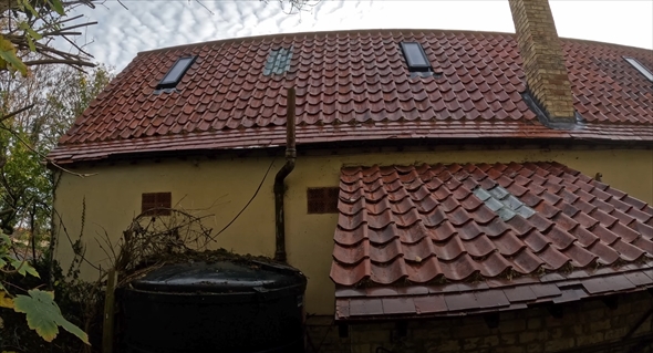 コケが生えた屋根の清掃4