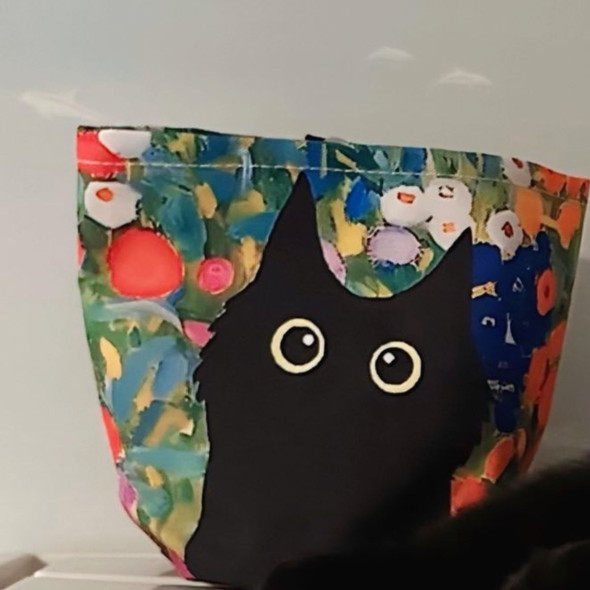 黒猫プリントの袋