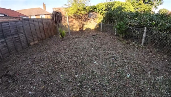 老夫婦のイバラが生い茂った庭を大掃除