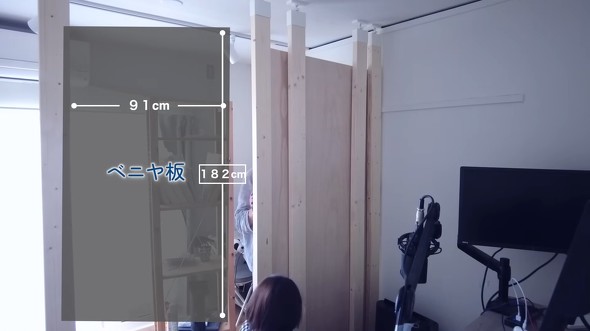 ベニヤ板を設置する