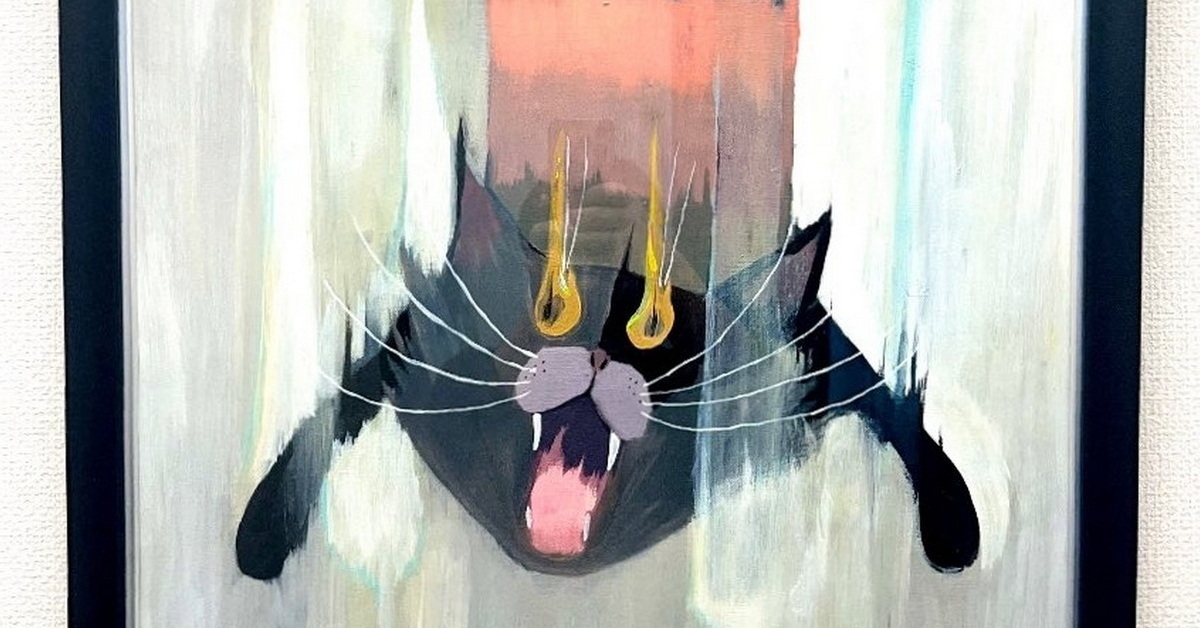 死ぬ程可愛い猫の油絵(^^) 落ちてるネコ”を描いた油絵が「あまりに良すぎる」 心つかまれる