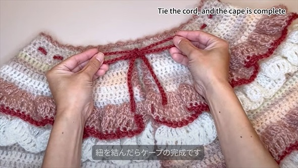 フリルをたくさん編んでいくと