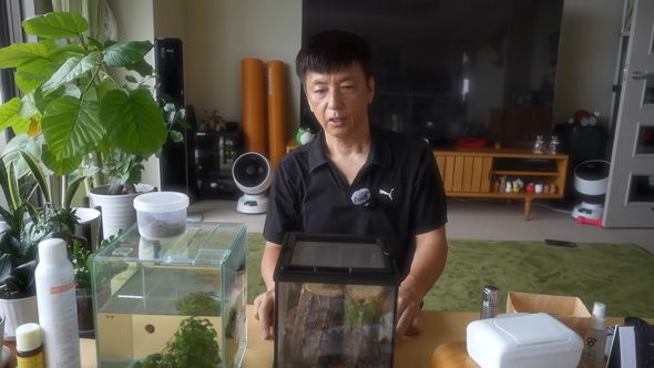 カエルを飼育する保阪尚希