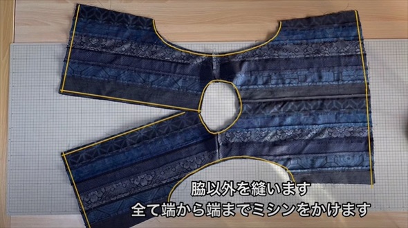 残り布でリバーシブルベスト