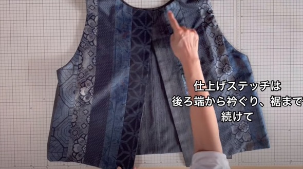 残り布でリバーシブルベスト