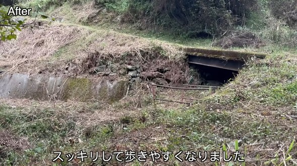 山奥の放置された水源を掃除して水を引いた人