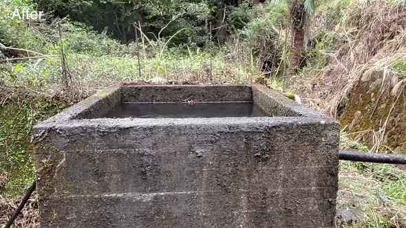 山奥の放置された水源を掃除して水を引いた人