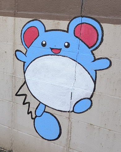 塀に描いたマリル