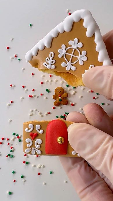 お菓子の家のクッキーを割ったところ