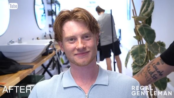 ヘアカット 海外 ジェントルマン ウルフカット 変身 ミディアムヘア