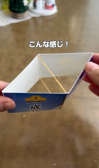 切れ込みに輪ゴムをセット