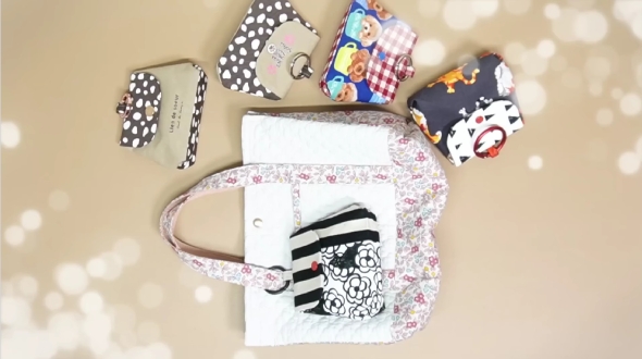 ハギレ布でポーチ作り