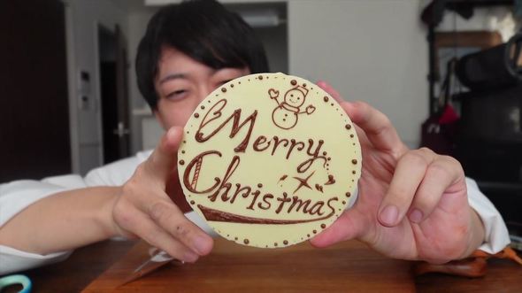 完成したチョコプレート