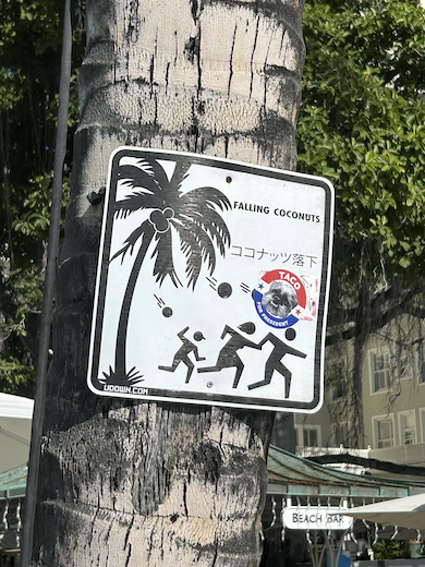ハワイの注意看板