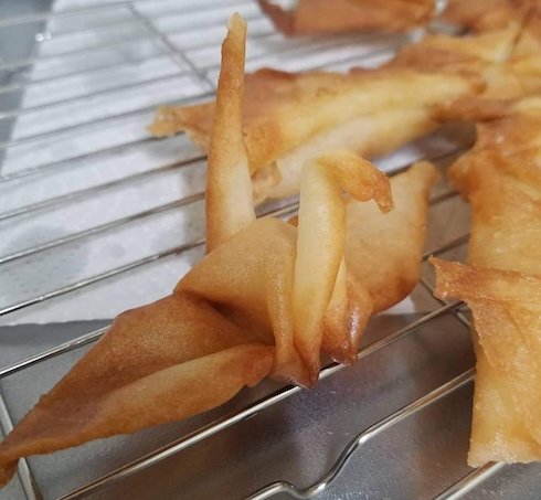 春巻きの折り鶴