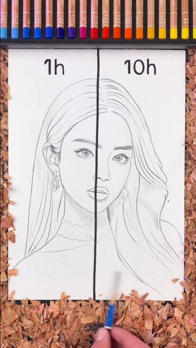 1時間と10時間の絵