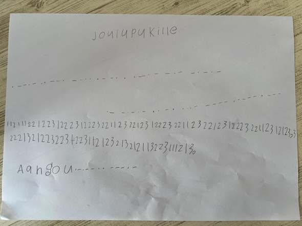 サンタクロースへの要望をモールス符号で記した息子の手紙