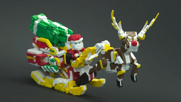 サンタ 変形 合体 ロボ 自作 フィギュア