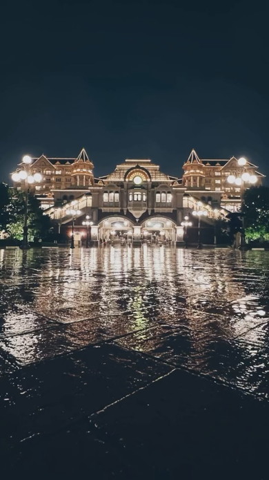 雨夜のディズニーランド