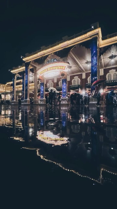 雨夜のディズニーランド