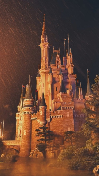 雨夜のディズニーランド