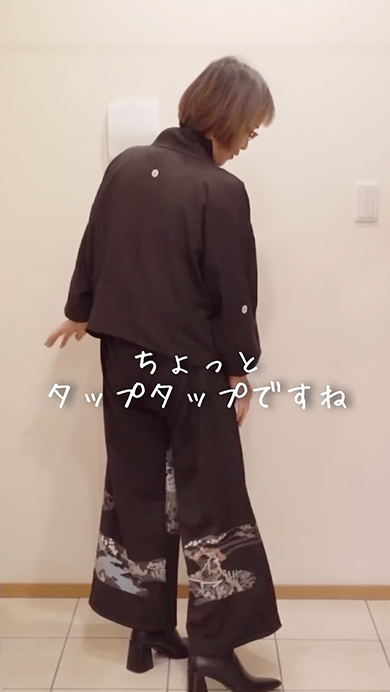 古い留袖をザクザク切ってリメイク