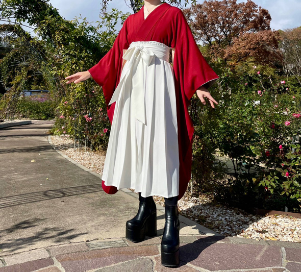 るろうに剣心 剣心 赤い 着物 振袖 クリスマスコーデ 既視感