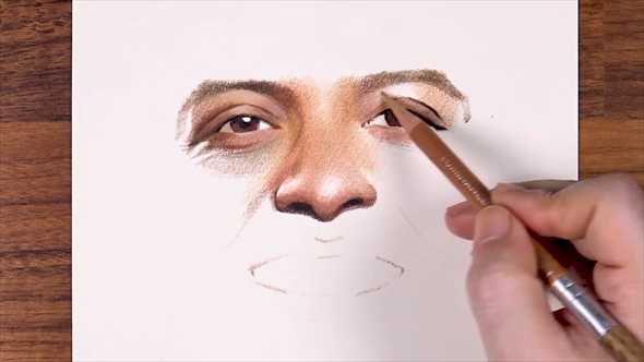 色鉛筆で描くリアすぎるブルーノ・マーズ