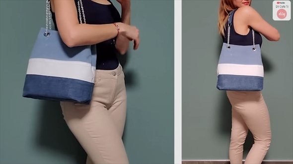 古着デニムで作る爽やかなチェーンバッグ