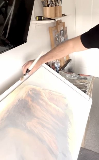 1カ月以上かけたライオンの絵がすごい