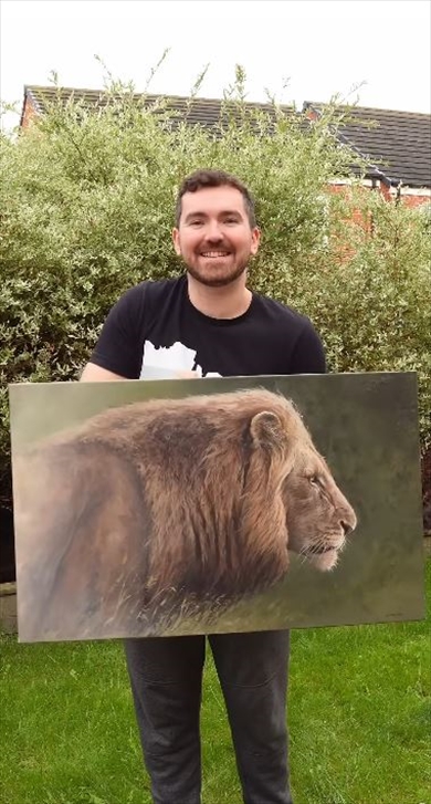 1カ月以上かけたライオンの絵がすごい