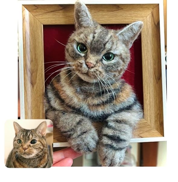 羊毛フェルトで作った散歩を嫌がるワンコ