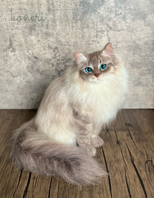 羊毛フェルトで作った散歩を嫌がるワンコ