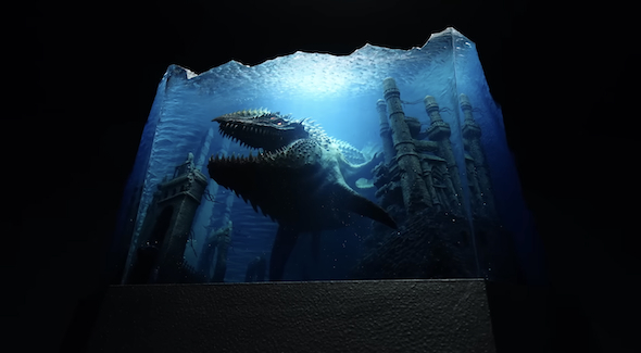 神秘的な海中の表現