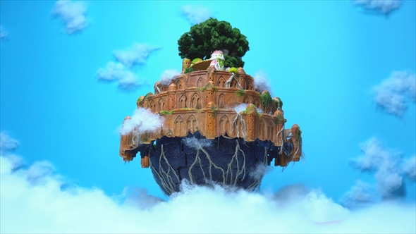 ラピュタ城の動くジオラマ