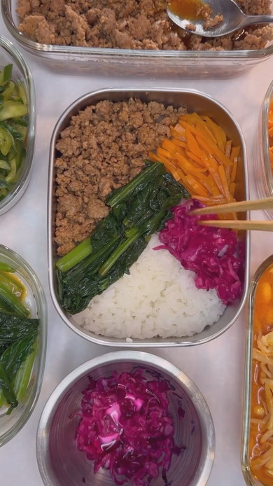 ビビンバ弁当の料理工程