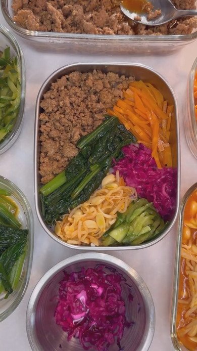 ビビンバ弁当の料理工程