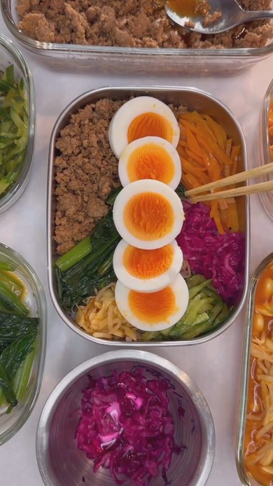 ビビンバ弁当の料理工程